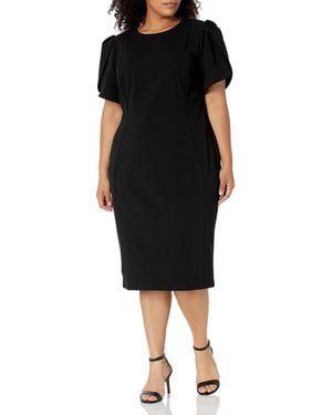 Calvin Klein Plus Size Tulip-sleeve Sheath Dress - Black