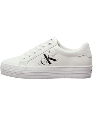 Calvin Klein Sneakers Vulc Flatform con Lacci Bianche - Nero