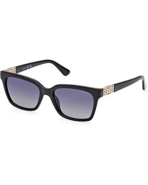 Guess Gu7869 01d Shiny Black 53/17/145 Woman Sunglasses - Blue