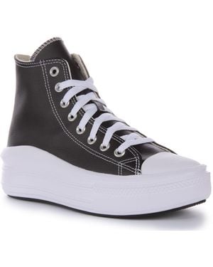 Converse Chuck Taylor All Star Move Platform Foundational Leather Sneakers Voor - Grijs