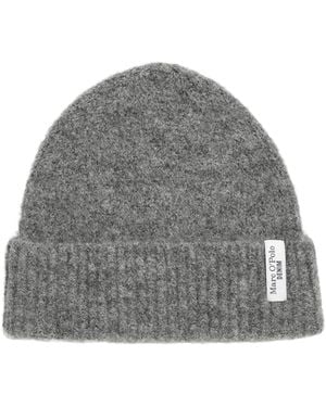 Marc O' Polo Denim Strickmütze aus Woll-Mix Beanie - Grau