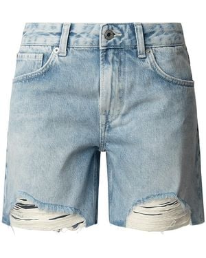 Pepe Jeans Regular Mw Distressed Shorts - Blau