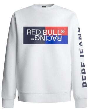 Pepe Jeans Red Bull Racing X Rbr Colour Block Graphic Crew Sweatshirt - White