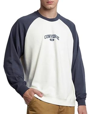 Converse Felpa Bianco/Navy Uomo Retro Marina L - Blu