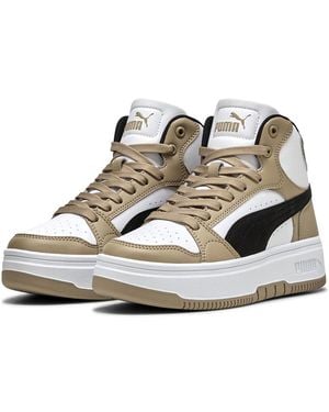 PUMA Rebound Mid Trainers Uk 5 White - Metallic
