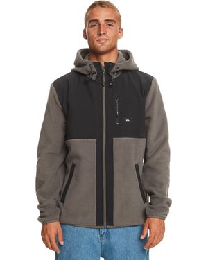 Quiksilver Zip-up Hooded Fleece For - Zip-up Hooded Fleece - - Xs - Grey