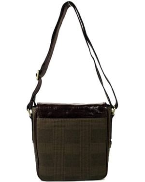 Fossil TRANSIT Grün-Braun Umhängetasche Schultertasche Messenger Leder - Schwarz