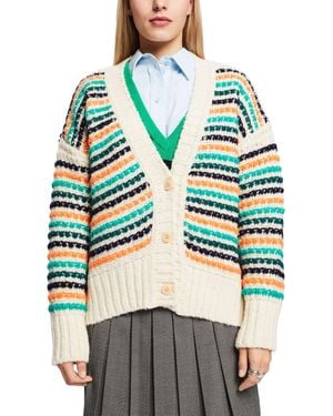 Esprit 103ee1i318 Maglione Cardigan - Grigio