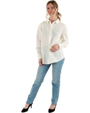 Tommy Hilfiger S Tjw Rlx Linen Dw0dw20292 L/s Shirt - White