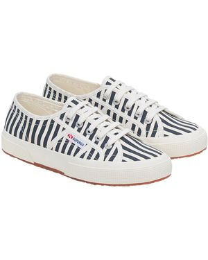 Superga S/ladies 2750 Striped Trainers - White