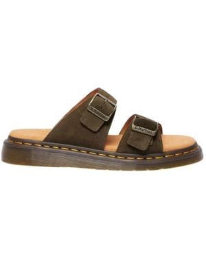Dr. Martens Suede Sandals With Two Straps - Brown