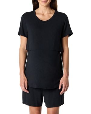 Amazon Essentials Pijama de Maternidad y Lactancia de Modal Suave Mujer - Negro