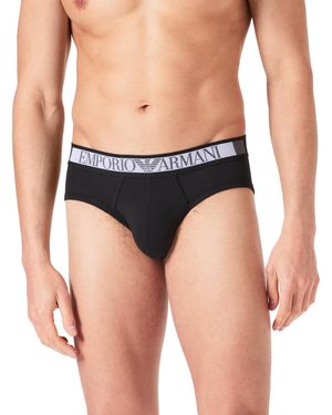 Emporio Armani Logo Label Brief Slips - Bleu