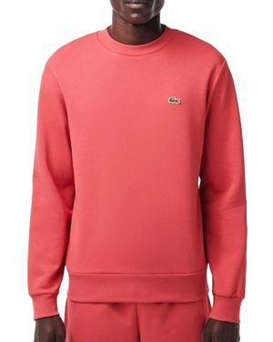 Lacoste Maglione girocollo in pile di cotone biologico da uomo - Rosso