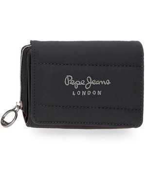 Pepe Jeans Aura Billetero con Monedero Negro 10x8x3 cms Poliéster by Joumma Bags