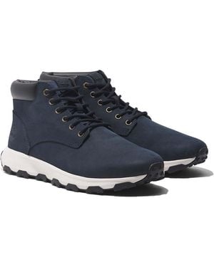 Timberland S Winsor Park Chukka Nubuck Navy Boots 10 Uk - Blue