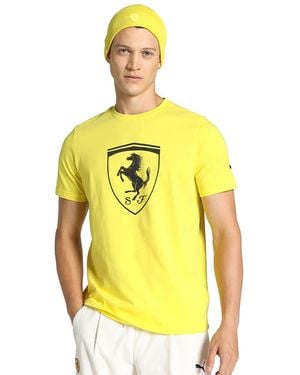 PUMA Ferrari Race Tonal Big Shield Tee T-shirt -adult - Yellow