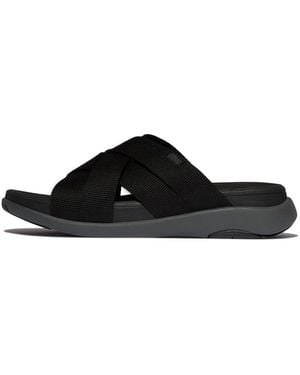 Fitflop F-mode Go S Webbing Strappy Slides Sandal - Black