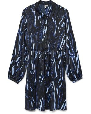 Vero Moda Vmferna L/S Short Dress WVN Btq Ga - Blau