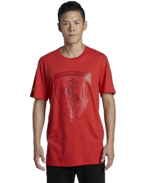 PUMA I T-Shirt mit großem Ferrari Logo - Rot