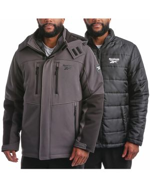 Reebok Softshelljacke mit abnehmbarem Puffermantel - System Skijacke für - Schwarz
