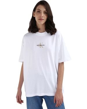 Calvin Klein Jeans MONOLOGO Boyfriend Tee S/S T-Shirt - Bianco