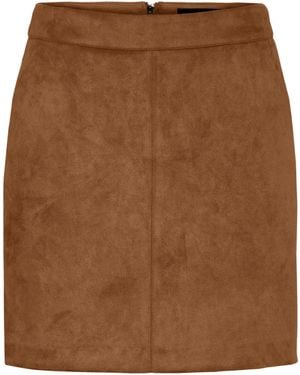 Vero Moda Gonna Mini in Velluto a Coste Stretch - Neutro