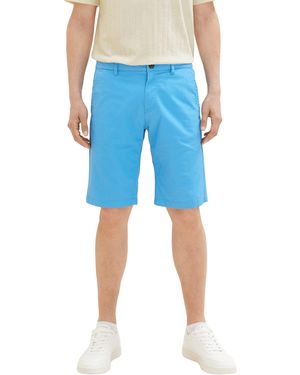 Tom Tailor 1035037 Slim Chino Bermuda Shorts mit Stretch - Blau