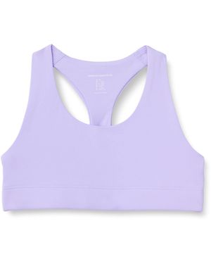 Amazon Essentials Sujetador Deportivo de Entrenamiento Total con Cuello Redondo y Espalda Cruzada Niña - Morado