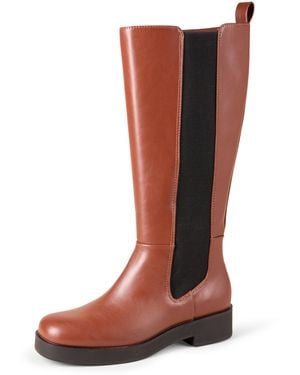 Amazon Essentials Stivali alti con soffietto Donna - Marrone