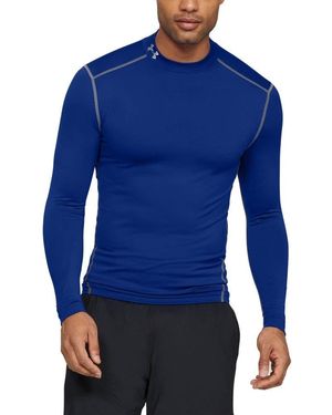 Under Armour Coldgear Armour Mock Compressieshirt Voor - Blauw
