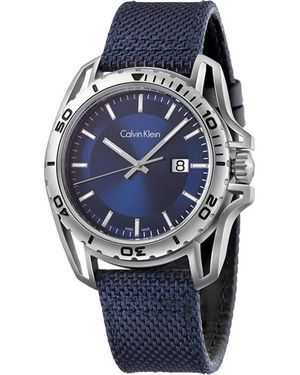 Calvin Klein Orologio Analogico Quarzo Uomo con Cinturino in Tessuto K5Y31UVN - Blu
