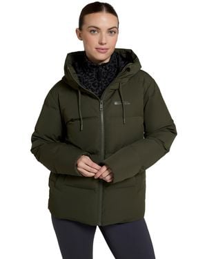 Mountain Warehouse Cosy Wrap S Long Down Jacket Khaki Size 10 - Black