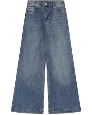 Springfield Wide Leg Comfort High Rise Broek - Blauw