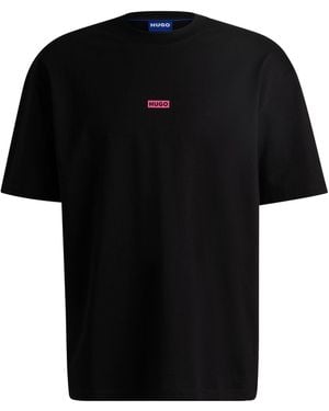 HUGO S Nalono Logo-print T-shirt In Cotton Jersey - Black