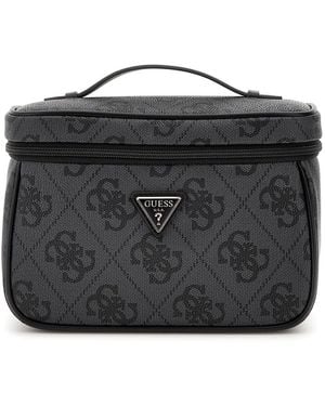 Guess Toiletry Train Case Coal Logo - Black