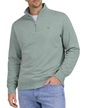 GANT Reg Shield Half Zip Sweat Cardigan Jumper - Blue
