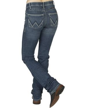 Wrangler Womenswillow Mid Rise Performance Waist Boot Cut Ultimate Riding Jean - Blue