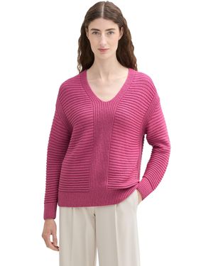 Tom Tailor 1044617 Pullover mit V-Ausschnitt - Pink
