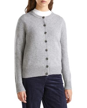 Benetton Korean Jersey M/l 103me500l Cardigan Jumper - Grey