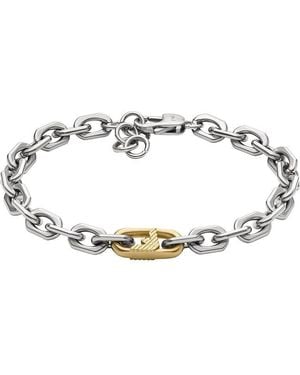 Emporio Armani Bracelet pour homme en acier inoxydable ou perlé avec fermoir mousqueton - Multicolore
