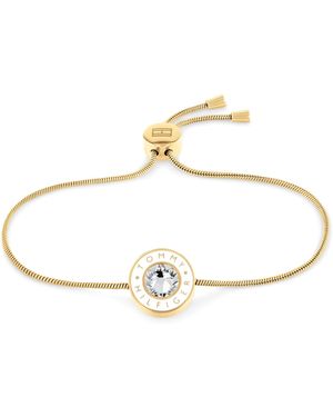 Tommy Hilfiger Jewelry Pulsera para Mujer en Oro Amarillo con un Cristal - Metálico