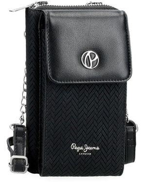 Pepe Jeans Sprig Monedero Tres Compartimentos Negro 17,5x9,5x2 cms Piel sintética by Joumma Bags