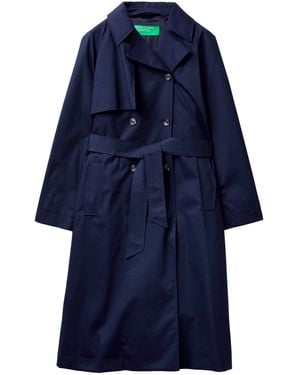 Benetton Duster 2szxdn030 Trenchcoat - Blue