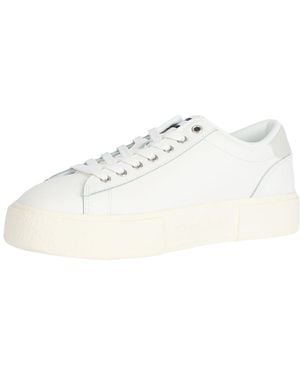 Tommy Hilfiger Women's (new) Tjw Flatform Trainer Ess En0en02698, White (ecru), 4 Uk - Black