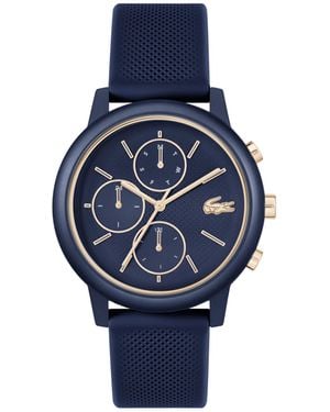 Lacoste Orologio Analogico Multifunzione al Quarzo da Uomo Collezione .12.12 MOVE con Cinturino in Silicone Blu Navy