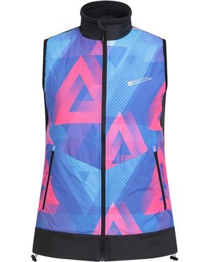 Mountain Warehouse Chaser Printed S Padded Cycling Gilet Black Size 10 - Blue