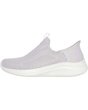 Skechers Slip-Ins Ultra Flex 3.0 Slip-On-Sneaker Easy Win Grau Textil vegan - Weiß