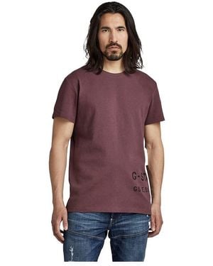 G-Star Stencil Front Back Gr T-shirt - Paars