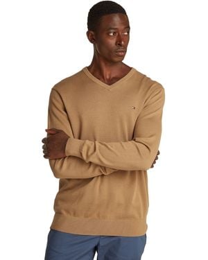 Tommy Hilfiger Jersey Hombre Essential Cotton con Cuello de Pico - Multicolor